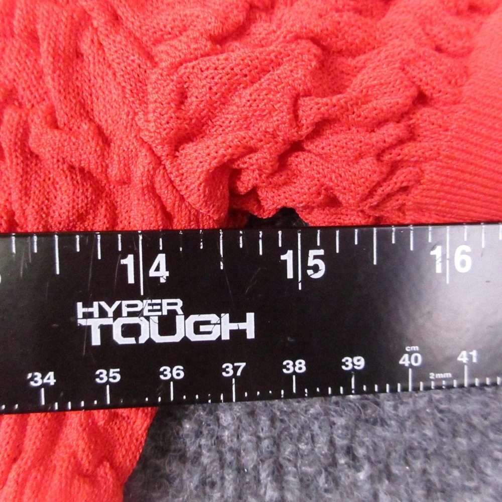 Marled Shirt Womens Small Red Textured Smocked Short Sleeve Knit Tee Top - Picture 6 of 7
